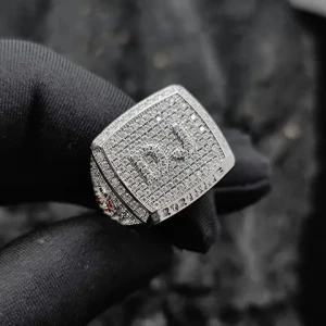 High Quality Originally MenS Hiphop Gold Full Zircon Diamond Letter Initial Rings