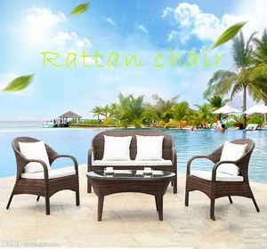 High quality PE rattan woven outdoor table and chair sofa set