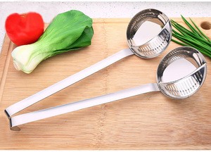 High Quality Stainless Steel Soup Spoon With Filter Long Handle Cooking Colander Tools Kitchen Accessories