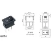 HM 3 pin ON ON SPDT 6A 250VAC 10A 125VAC KCD1 2 Position Micro Rocker Switch