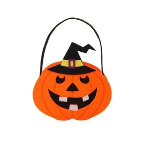 Holiday accessories Jack-o-lantern personalized girls handbag gift decorations kids costume felt pumpkin bucket halloween bags