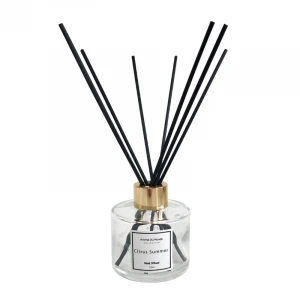 Home decorating 100 ml glass reed diffusers Custom air freshener home perfume with raten stick