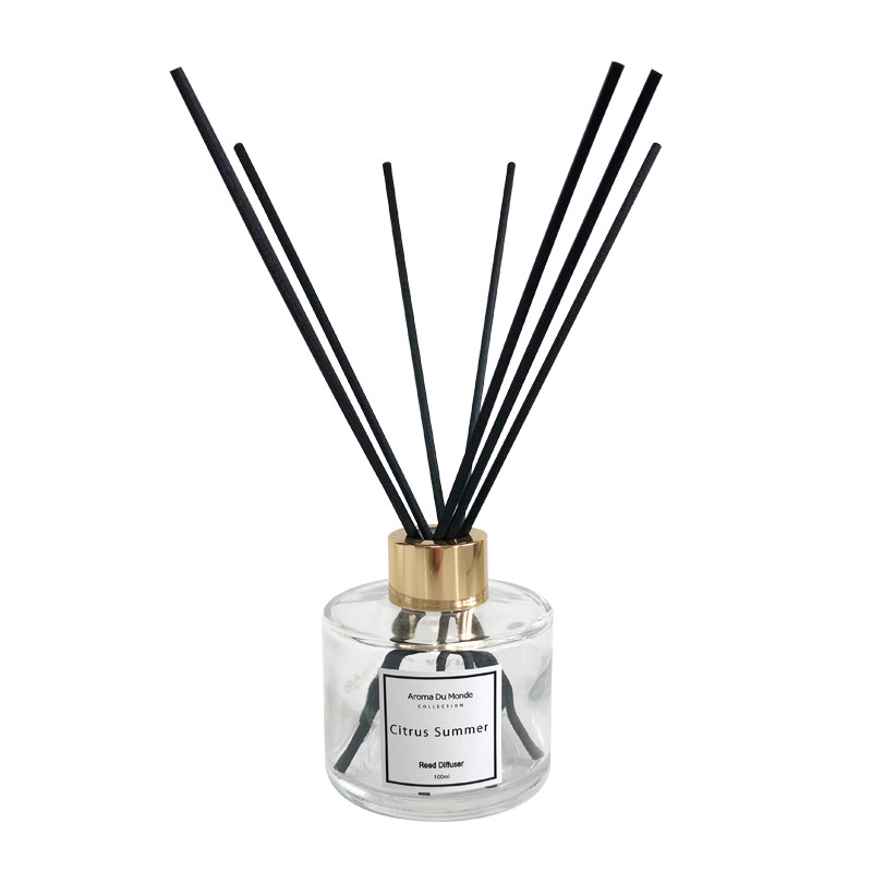 Home decorating 100 ml glass reed diffusers Custom air freshener home perfume with raten stick