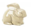 Home nordic style Easter holiday cheap ceramic hand made yellow rabbit animal garden ornament