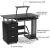 Import Home Office Desk Writing Desks Large Study Computer Table Workstation Black Glass Top w/Drawers from China