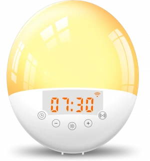 Homeplus Sunrise Simulation 18 LED RGB Wake Up Light 6 Natural Sound Voice Alarm Clock Night Light FM Radio Wake Up Light