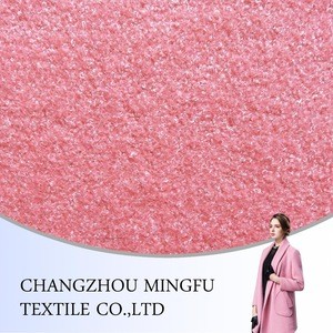hot sale high quality wool blend viscose polyester fabric, pink color in stock