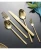 hot sale Stainless steel knife set metal spoon black cutlery gold cutlery set dinnerware set