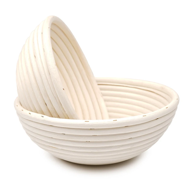 Hot selling Bread Making Home Kitchen Tools Bread Proofing Round Oval Bowl Rattan Handmade Cake Mold Bread Basket Sets
