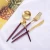 Import Hot selling Custom stainless steel cutlery purple gold flatware , purple gold knife and fork from China