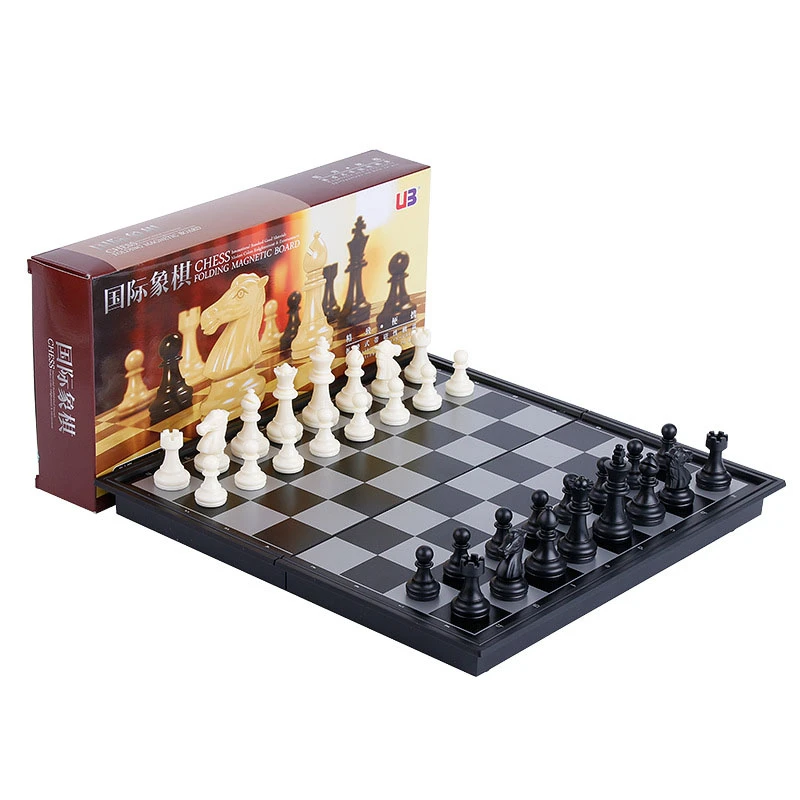 Hot selling high quality foldable portable magnetic board game luxury chess machine chess magnetic luxury chess set games