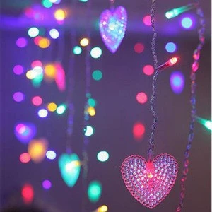 Hot - selling LED lights love string light curtain indoor room decoration curtain light string