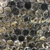 Hot selling penny round tile brown marble mosaic Mesh Marble Tile