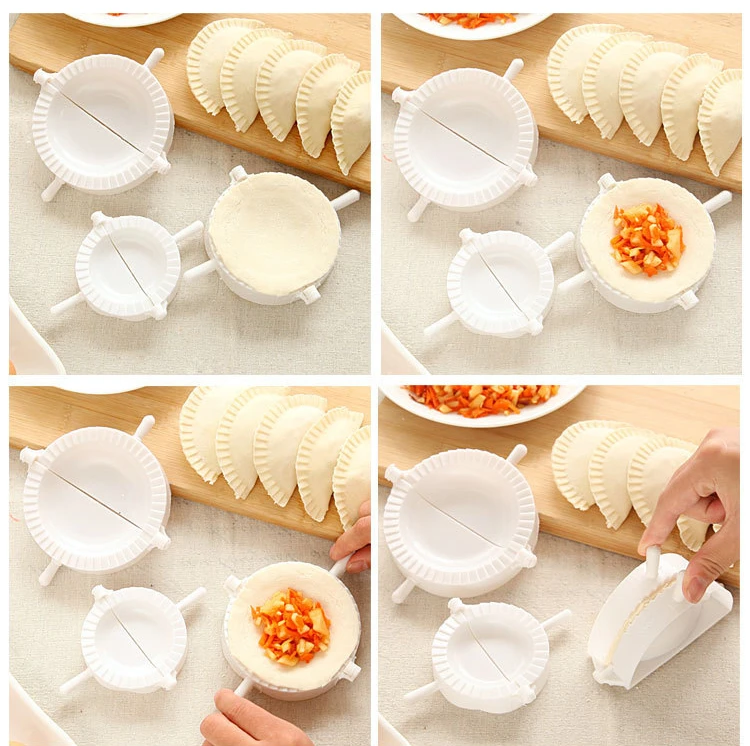 Hotselling Kitchen Pastry Tools 3 Pack Manual Plastic Empanada Press Dumpling Tool Mold Dumpling Maker Set