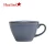 Import Hualian Coffee tableware simple classic style blue reactive glaze regular round shape tea cup and saucer from China