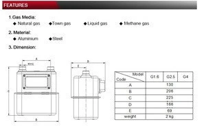 ic card gas meter manufacturer wireless prepaid gas meter g1.6
