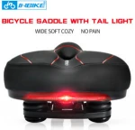 Inbike bicycle saddle with tail light widen mtb cushion road bike soft comfortable seat spare parts for bicycles
