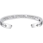 Inspired Open Bracelets Women HereS To Strong Women Letter Bracelet Stainless Steel Bangle Bracelet