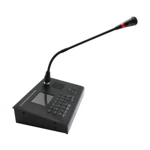 IP PA system desktop gooseneck paging microphone SIP Network Call Station hard button with LCD screen