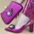 Import Italian ladies shoes and matching bags metallic bag fabric mesh for stones stock lots in guangzhou from China