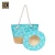 Import JAKIJAYI Brand Hot Sale Starfish Ladies Wholesale Summer Canvas Beach Bag  With Paper  Floppy Straw Hat Set from China