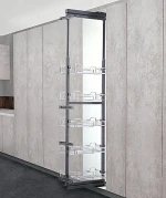 Kitchen Cabinet storage Tall unit larder unit soft closing sliding wire Basket in pantry cabinet