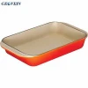 Kitchen Cookware Color Enamel Cast Iron Deep Pan Seafood Vegetable Chafing Storage Trays