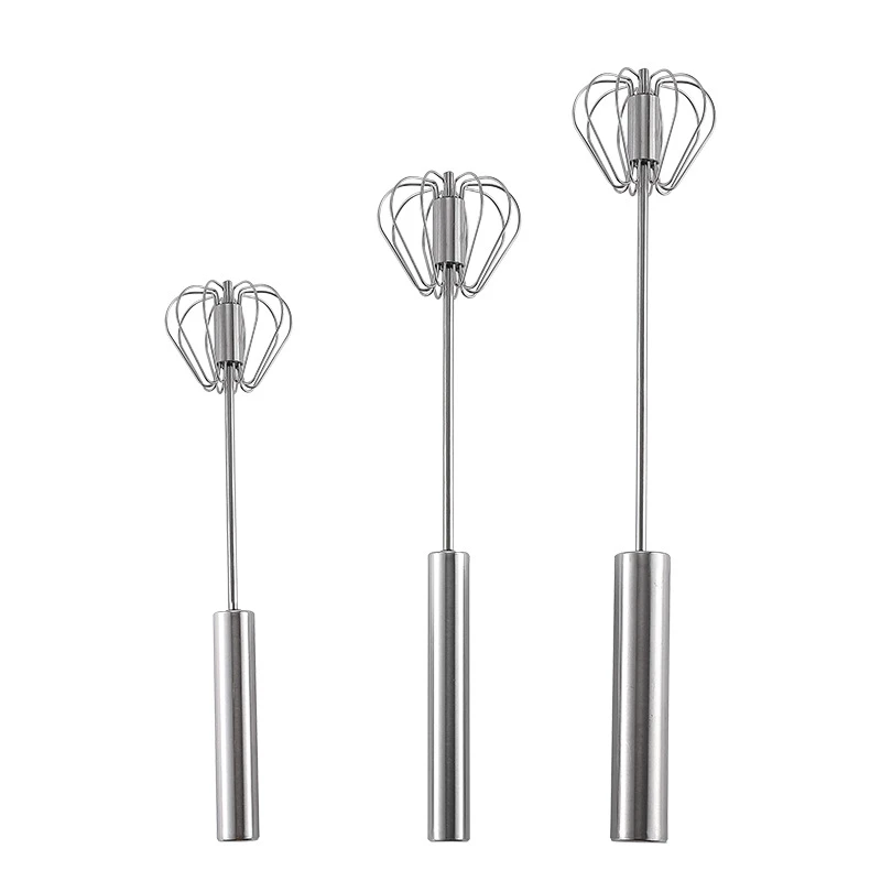 Kitchen Tools Stainless Steel Semi-automatic Rotary Egg Whisk Beater Manual Cream Sauce Egg Blender