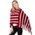 Import knitted acrylic winter shawl scarf stripes blanket poncho for women from China