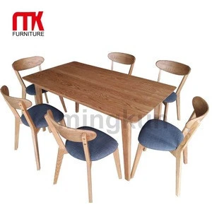 Knock Down Wooden Dining Table and Chair set / Solid Wood Dining Room Furniture Set