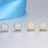 Korean silver 14k Gold Filled Cz Pave Round Stud Earrings Zircon Accessories Women/Fashion Jewellery/Sterling Silver JewTelry