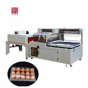 L sealing automatic egg tray heat shrink wrapping packaging machine