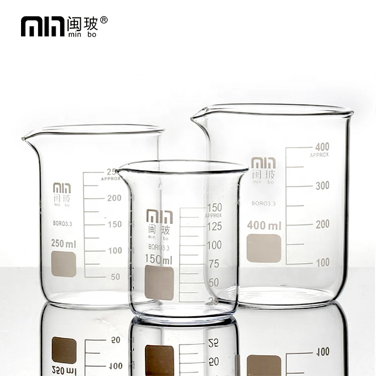 Laboratory heat resistant glass beaker borosilicate glass low type beaker