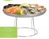 Large stainless steel seafood serving platter