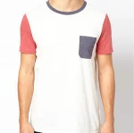 Latest design 100% cotton blank pocket t shirt wholesale with factory cheap price high quality OEM export service