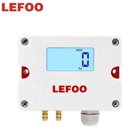LEFOO LCD Digital Display Analog RS485 Output Air Differential Pressure Transmitter Low Differential Pressure Sensor