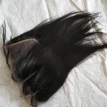Letsfly free shipping 5pcs On sale silky straight 4X4 three parts swiss lace hair Brazilian virgin hair top closure