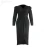Import Loose Dress L-4XL Fashion New Style Pure Sexy for Autumn and Winter Irregular Split Knitted Black Casual Dresses Long Sleeve from China
