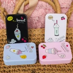 Lovely ice cream contact lenses packaging box refreshing contact lens case box with two pairs dual  box