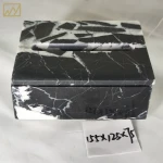 Luxury Modern Custom Black Marble Stone Tissue Box Hotel Bathroom Living Room Rectangular Custom Tissue Box