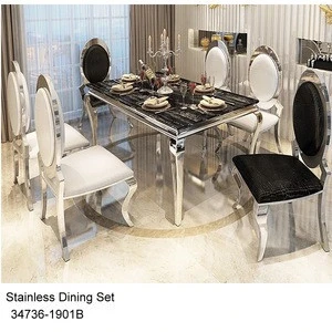 Luxury stainless steel dining set  34736-1901B