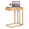 Luxury TV tray laptop desk removable wood modern bedroom sofa bamboo bed side end table with drawer