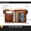 Lymech Slim Bifold Original Pure Cow Real Genuine Leather Card Holder Money Purse Wallet Bag Pocket Manufacturer for Men Man