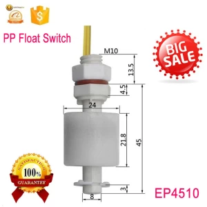 M10*45mm 0- 220V Plastic water level sensor manufacturers Magnetic float switch EP4510 2A1