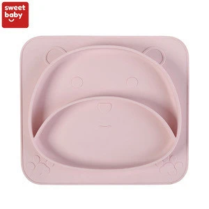 Manufacturing Food Grade BPA Free Self Feeding Snack Dishes Baby Suction Silicone Plate for Toddler