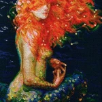 Mermaid pattern cross stitch sewing needlework set