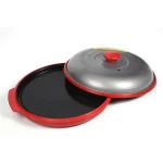 Microhearth Grill Pan for Microwave Cooking Red
