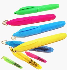 Mini highlighters 4 mini fluorescent highlighters with chain mini highlighters