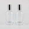 50ml Custom Modern Boston Round Sprayer Perfume Oils Glass Bottle Clear Refill Spray Perfume Bottles with Silver Spray Cap