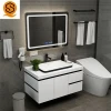 Modern acrylic resin solid surface bathroom vanity cabinet design